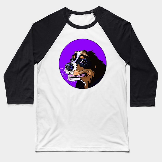 BERNER BUTTERBALL CARTOON PUPPY Baseball T-Shirt by MarniD9